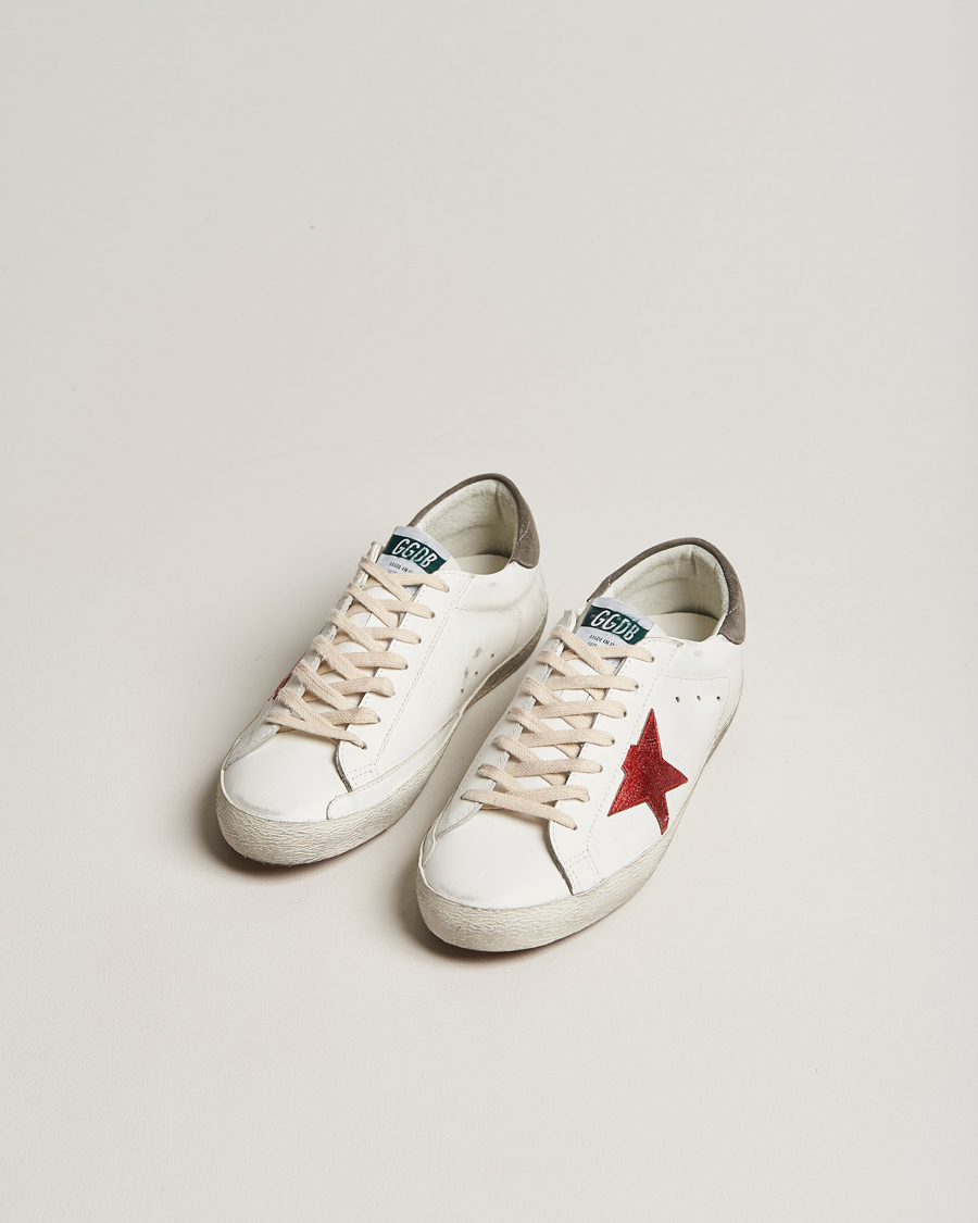Herren | Golden Goose Deluxe Brand Super-Star Sneakers White/Red | Golden Goose Deluxe Brand | Super-Star Sneakers White/Red