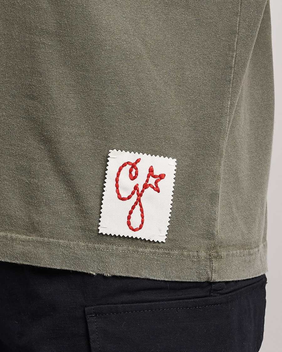 Herren | T-Shirts | Golden Goose | Deluxe Brand Dyed Jersey Logo T-Shirt Dusty Olive