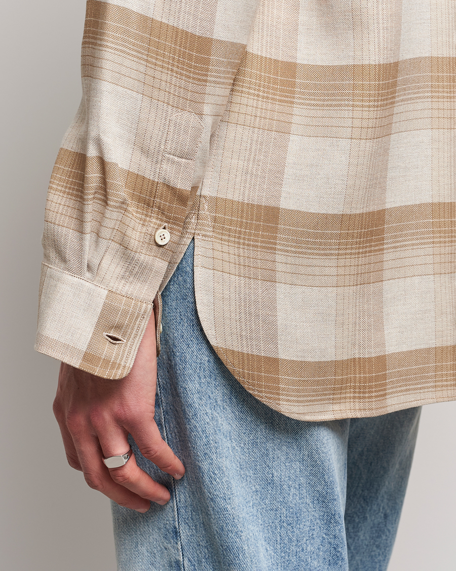 Herren | Hemden | Golden Goose | Deluxe Brand Regular Check Wool Shirt White/Sand