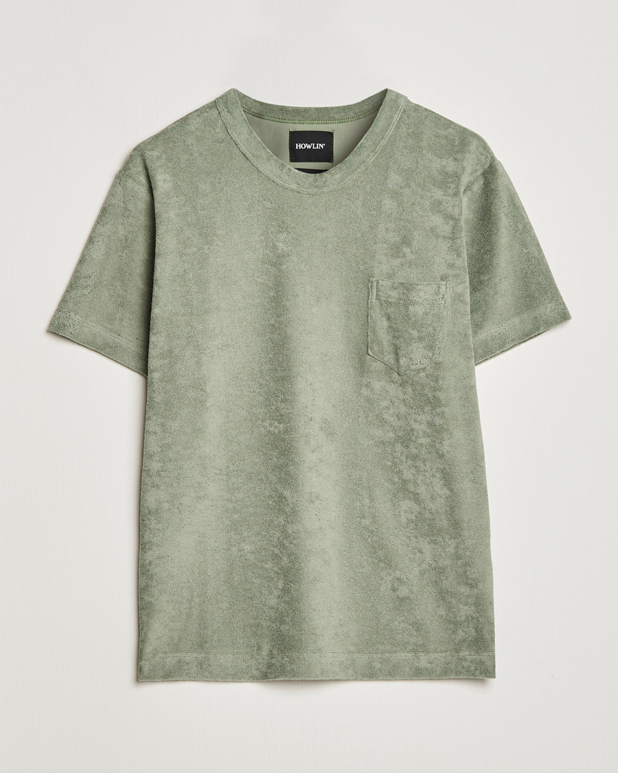 Herren | T-Shirts | Howlin' | Fons Cotton Blend Terry Pocket Tee Agave