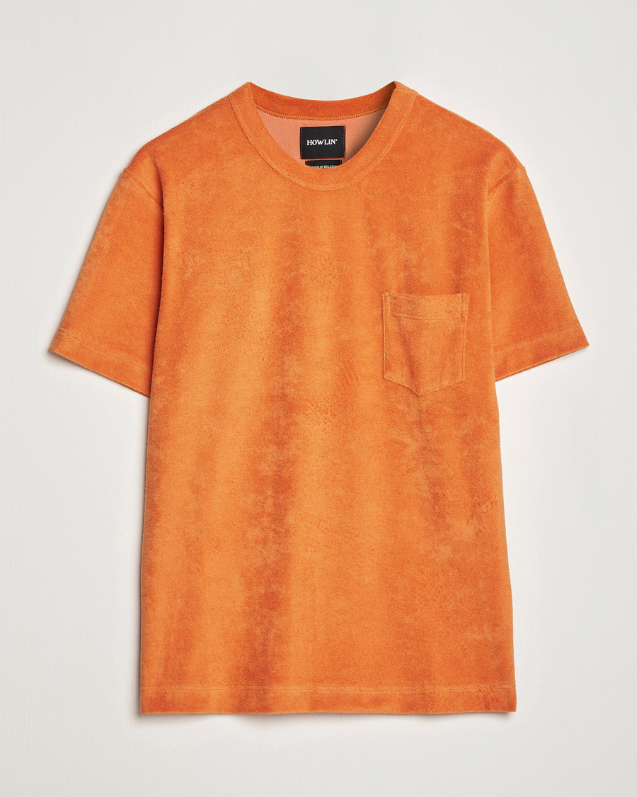 Herren | T-Shirts | Howlin' | Fons Cotton Blend Terry Pocket Tee Tangerine Dream
