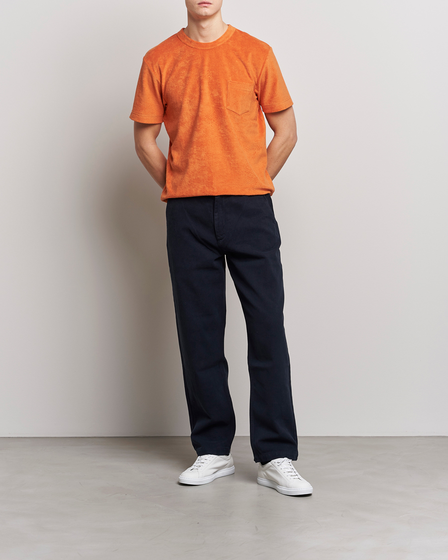 Herren | T-Shirts | Howlin' | Fons Cotton Blend Terry Pocket Tee Tangerine Dream