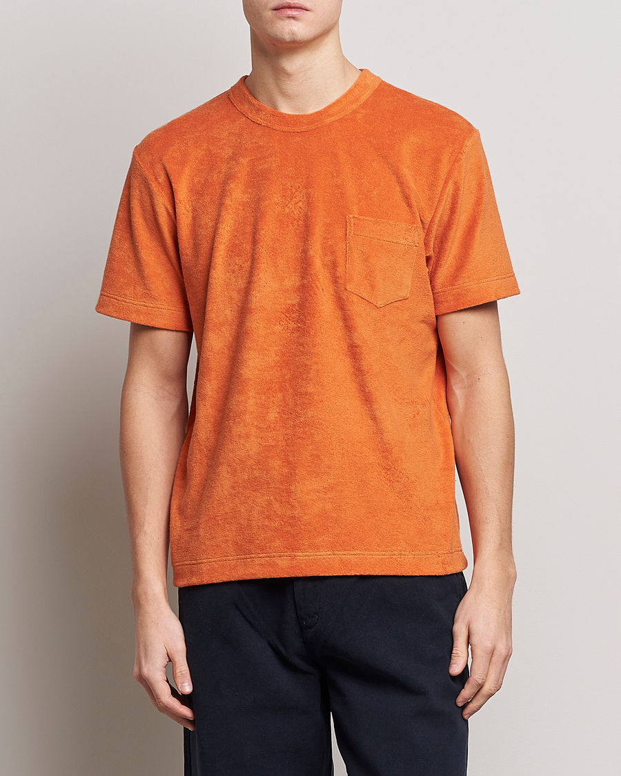 Herren | T-Shirts | Howlin' | Fons Cotton Blend Terry Pocket Tee Tangerine Dream