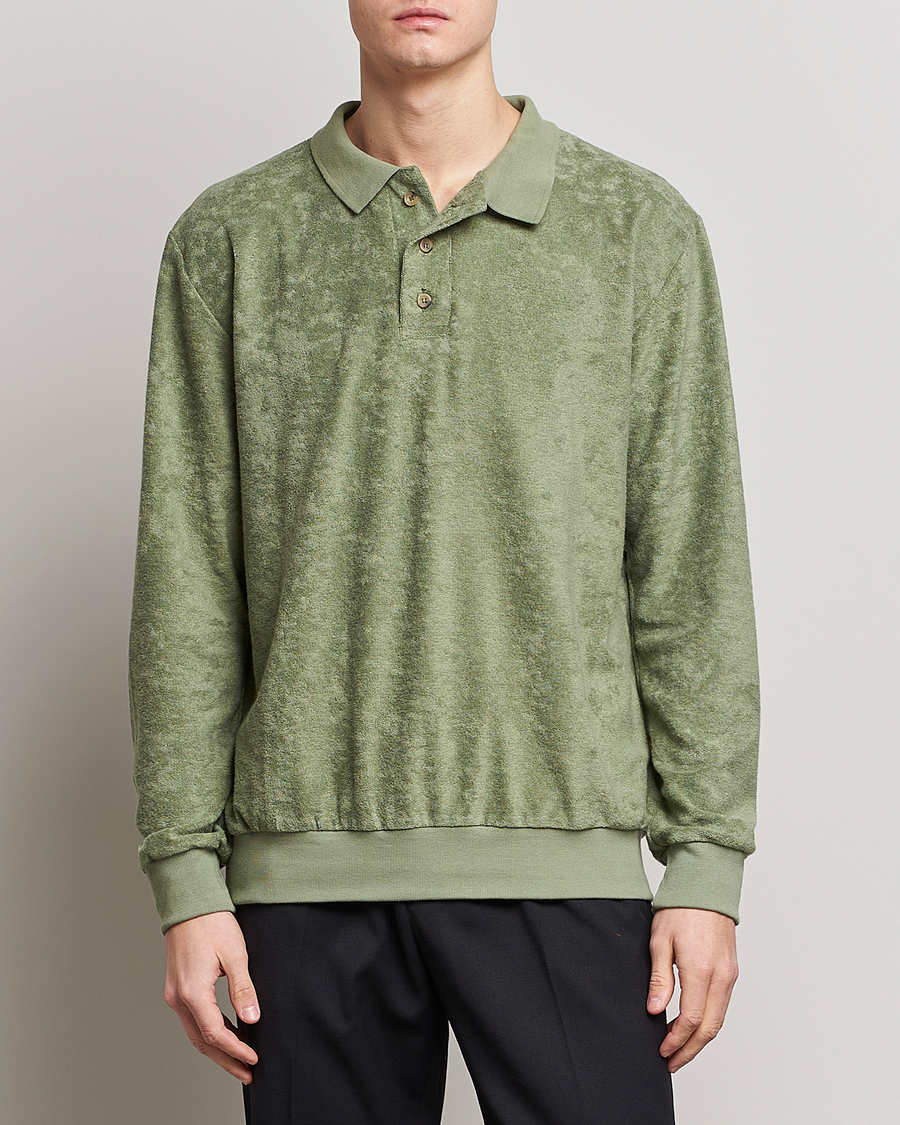 Herren | Terry | Howlin' | Long Sleeve Terry Polo Agave