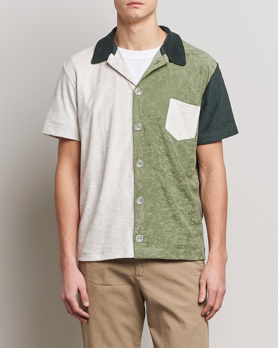 Herren | Terry | Howlin' | Short Sleeve Color Block Terry Shirt Agave