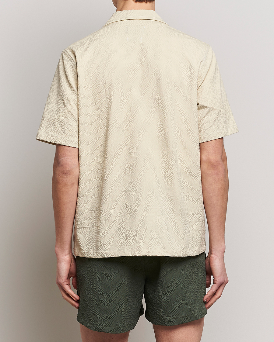 Herren | Hemden | Howlin' | Short Sleeve Cotton Seersucker Shirt Ecru