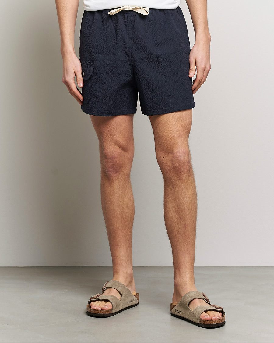 Herren |  | Howlin' | Cotton Seersucker Shorts Navy