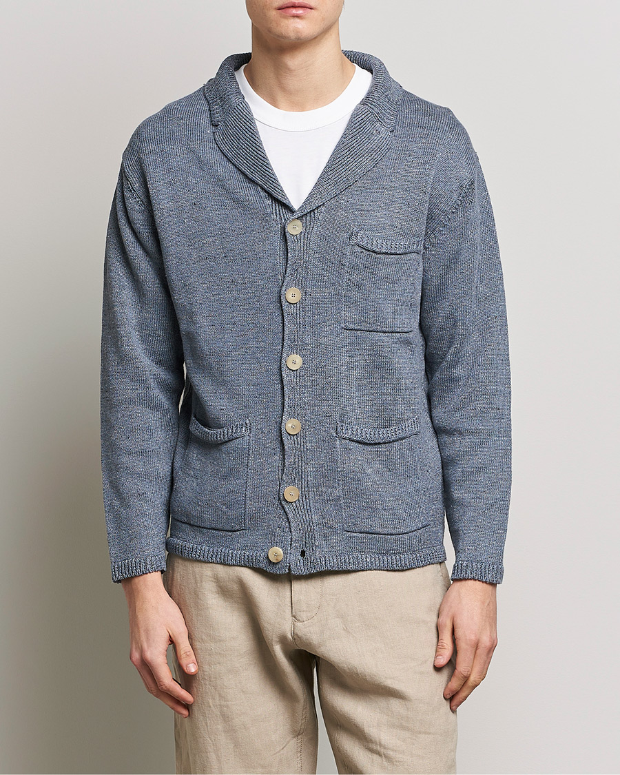 Herren | Pullover | Inis Meáin | Washed Linen Pub Jacket Stone