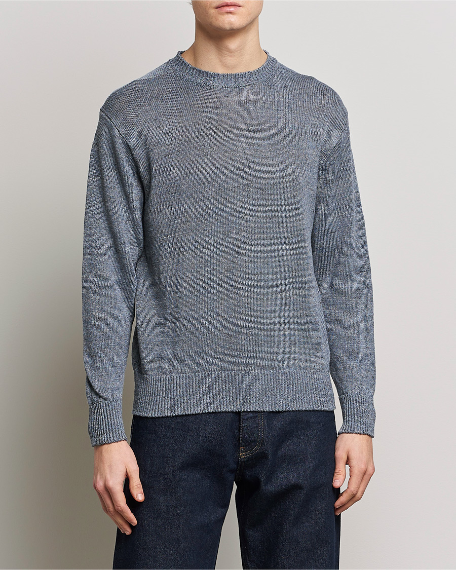 Herren | | Inis Meáin | Donegal Washed Linen Crew Neck Stone