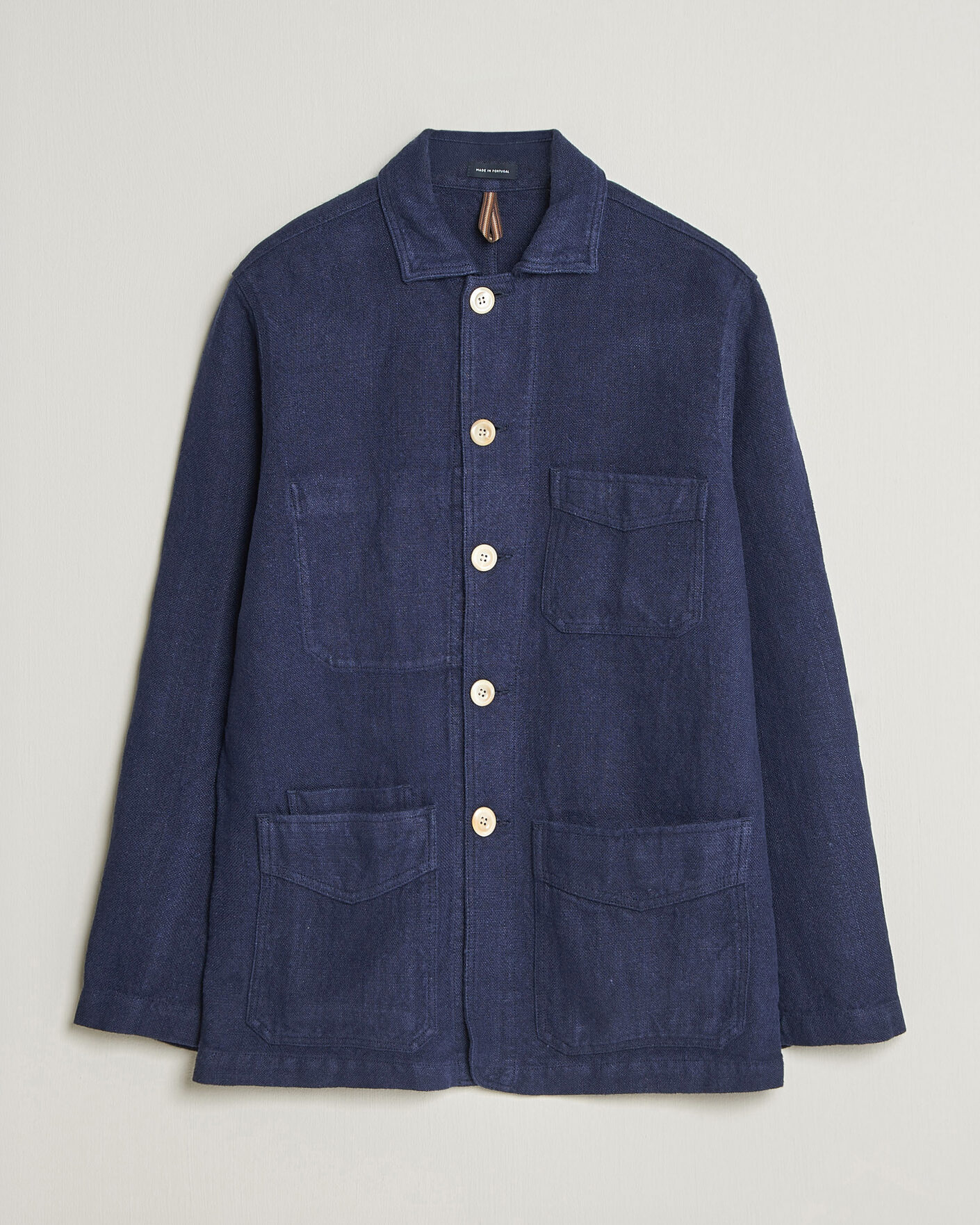 Herren | Jacken | Drake's | Heavy Linen 5-Pocket Chore Jacket Navy