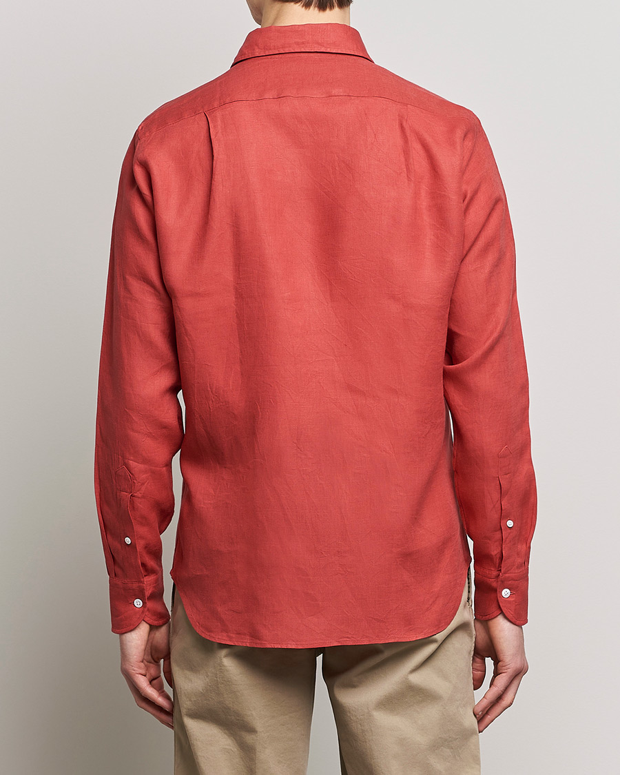 Herren | Hemden | Drake's | Linen Summer Shirt Red