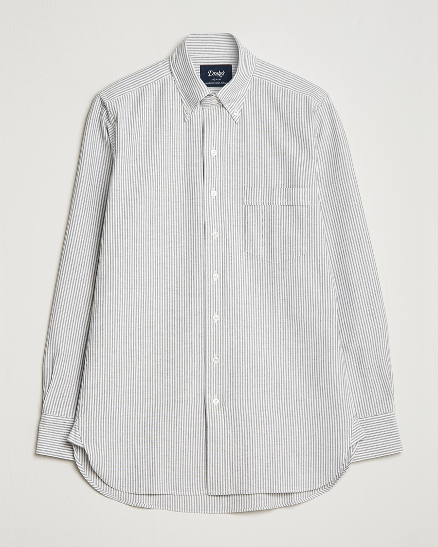 Herren | Hemden | Drake's | Striped Button Down Oxford Shirt Black