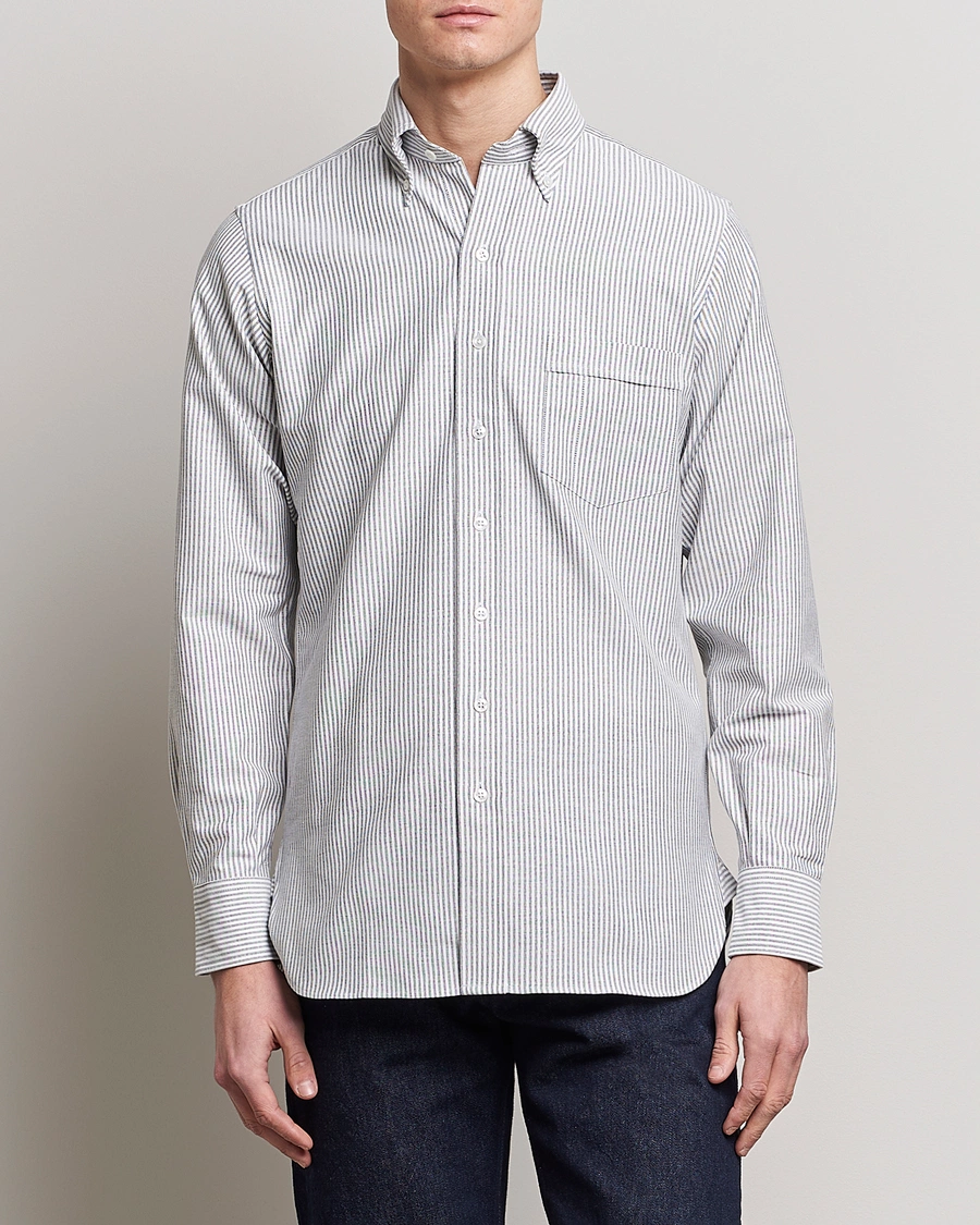 Herren | Hemden | Drake's | Striped Button Down Oxford Shirt Black