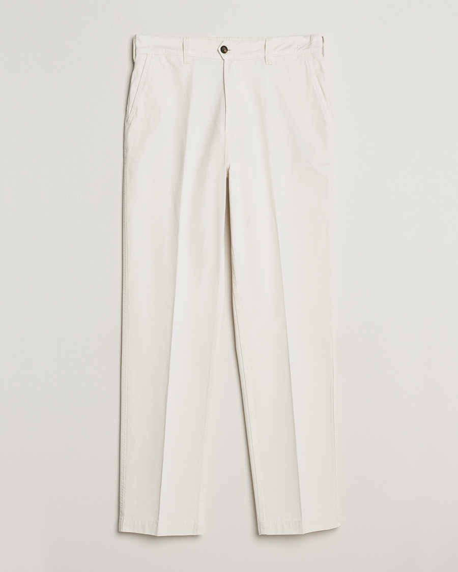 Herren | Hosen | Drake's | Flat Front Cotton Chino Ecru