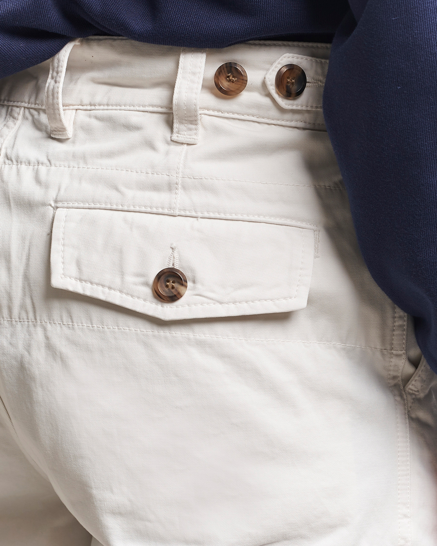 Herren | Hosen | Drake's | Flat Front Cotton Chino Ecru