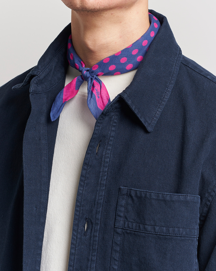 Herren |  | Massimo Alba | Cotton Voile Bandana Blue Massaua