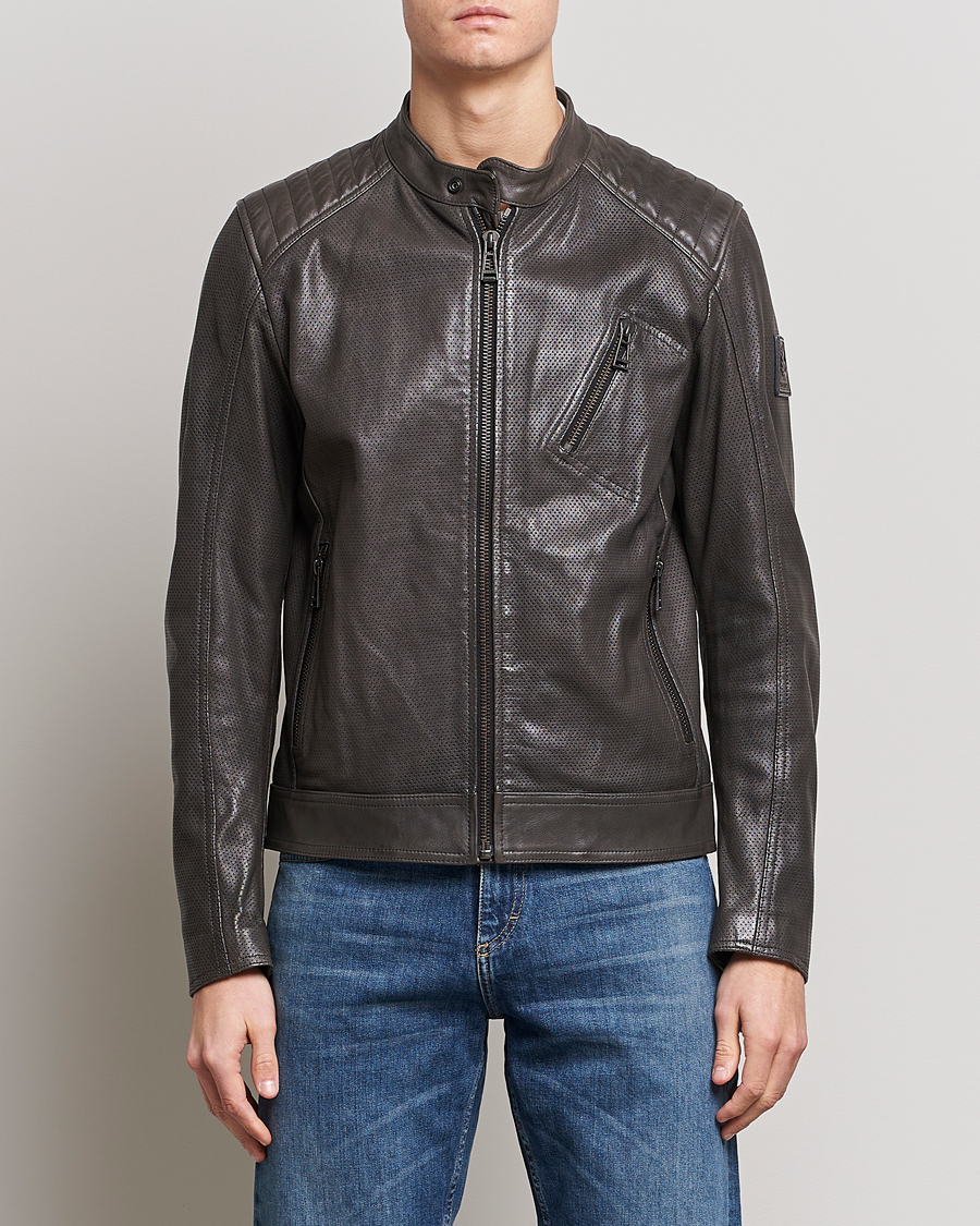 Herren | Belstaff | Belstaff | V Racer Air Leather Jacket Dark Grey