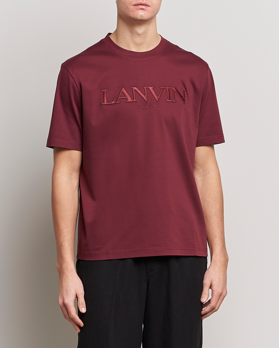 Herren |  | Lanvin | Embroidered Tonal Logo T-Shirt Burgundy