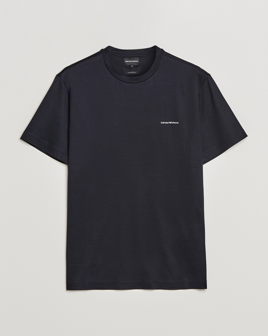 Herren | T-Shirts | Emporio Armani | Tencel T-Shirt Navy