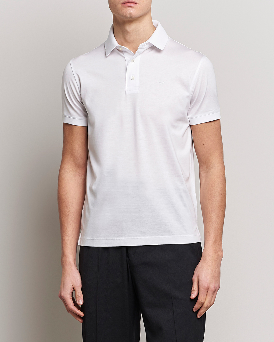 Herren | Poloshirt | Emporio Armani | Cotton Tencel Polo White
