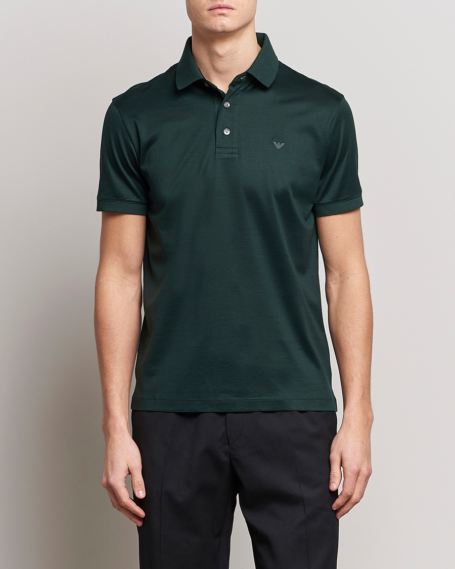 Herren | Poloshirt | Emporio Armani | Cotton Tencel Polo Green