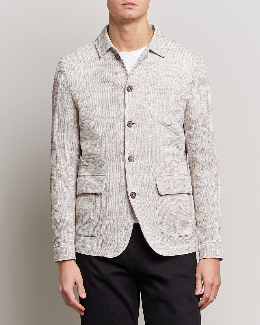 Herren |  | Emporio Armani | Cotton Knitted Jacket Sand