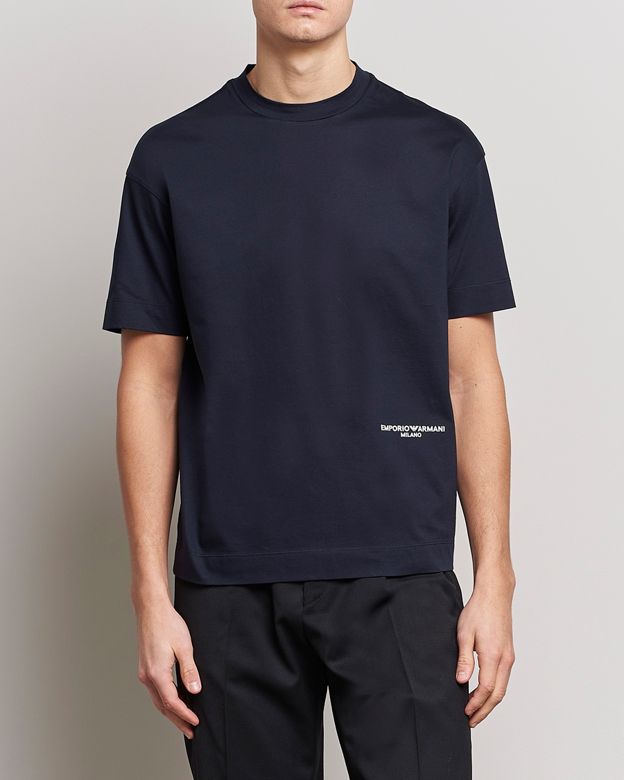 Herren | Emporio Armani | Emporio Armani | Cotton T-Shirt Navy