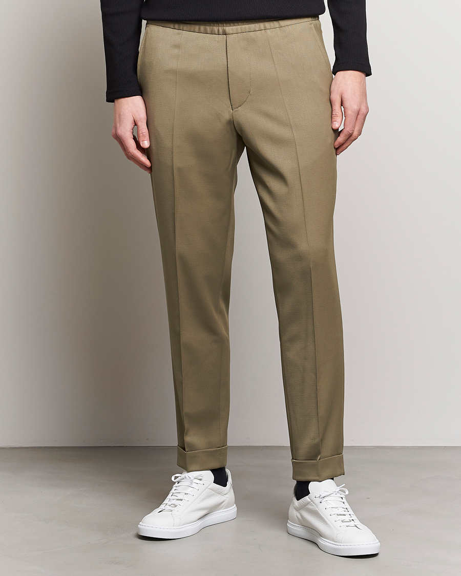 Herren | Drawstring-Hosen | Filippa K | Terry Cropped Trousers Khaki