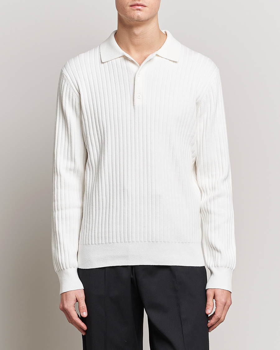 Herren | Filippa K | Filippa K | Knitted Polo Shirt White