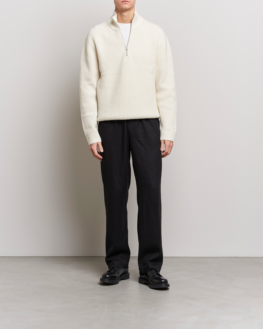 Herren |  | Filippa K | Half Zip Sweater Off White