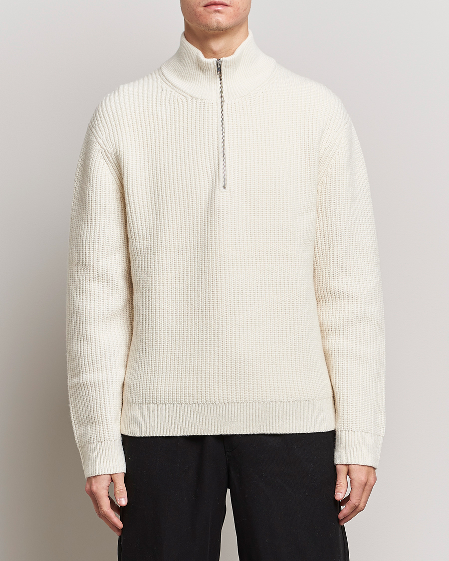 Herren |  | Filippa K | Half Zip Sweater Off White