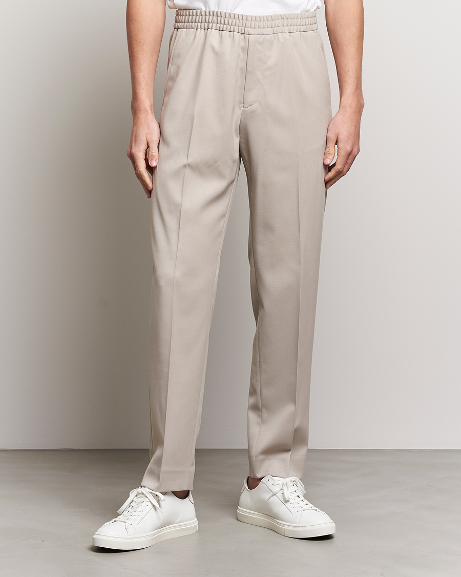 Herren |  | Filippa K | Relaxed Wool Drawstring Trousers Grey Beige