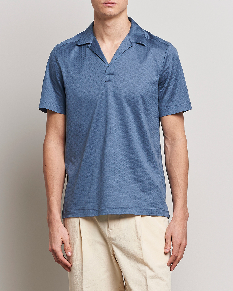 Herren |  | Eton | Filo Di Scozia Open Collor Shirt Light Blue