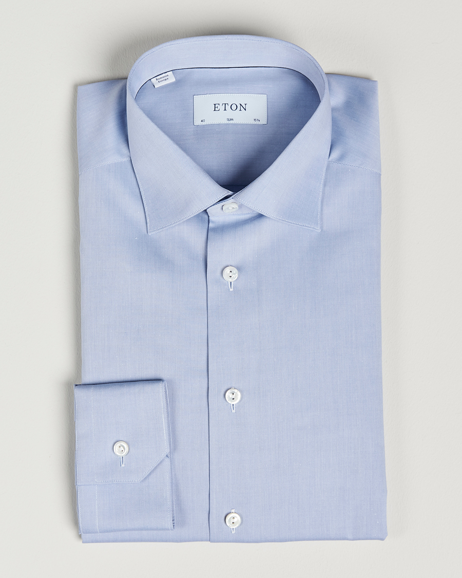 Herren | Hemden | Eton | Fine Pique Shirt Light blue