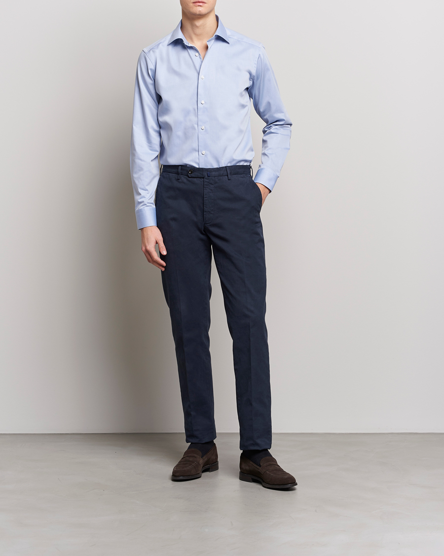 Herren | Hemden | Eton | Fine Pique Shirt Light blue