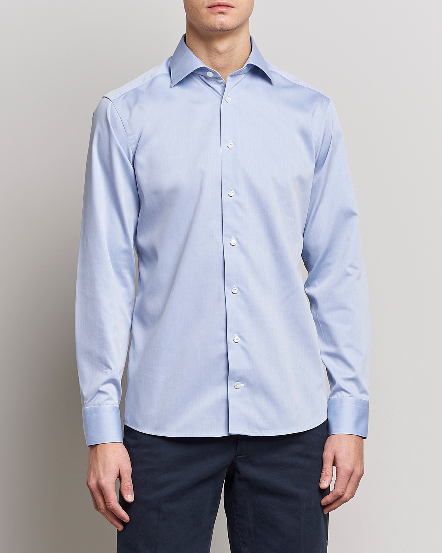 Herren | Hemden | Eton | Fine Pique Shirt Light blue