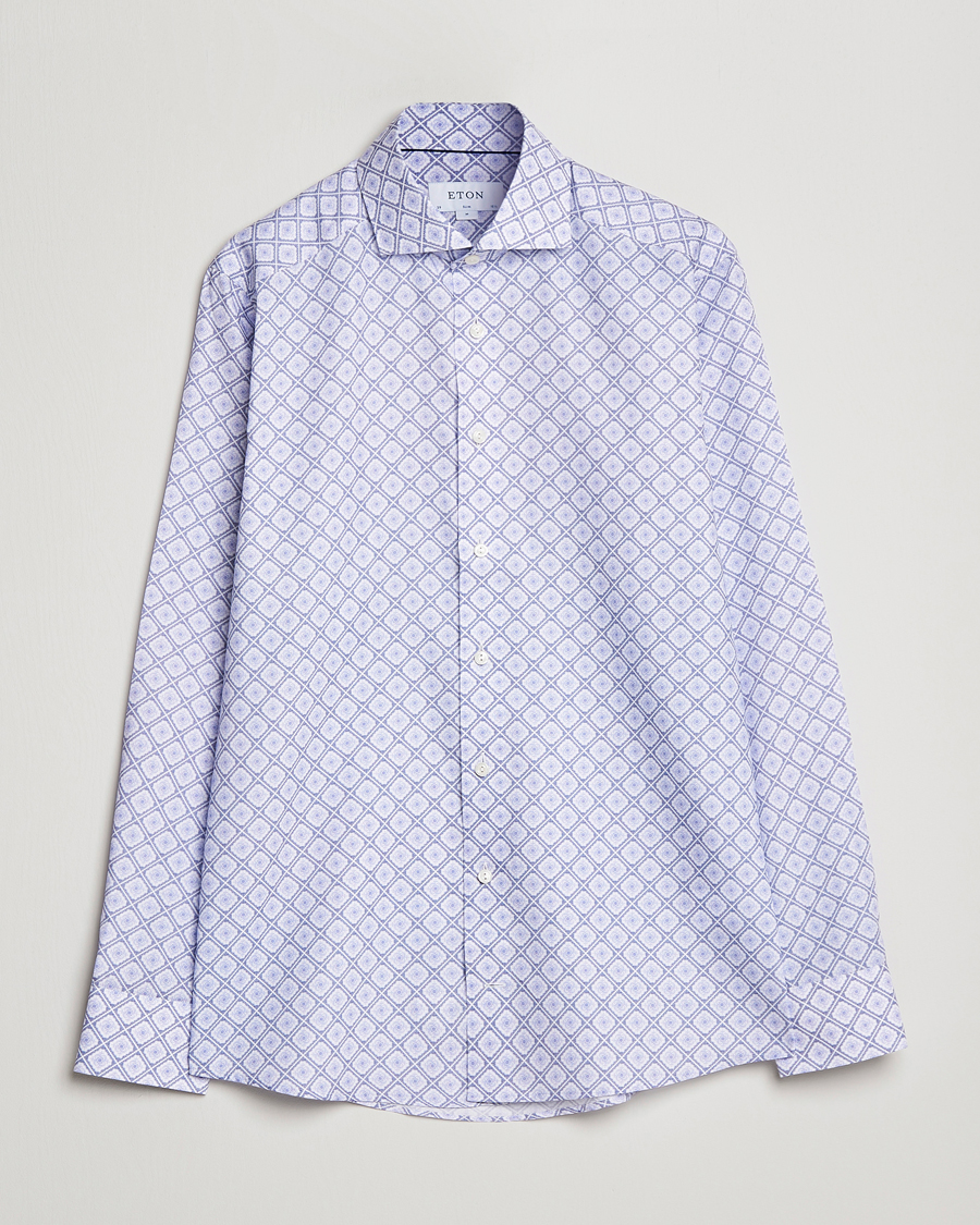 Herren | Hemden | Eton | Medallon Twill Shirt Mid Blue