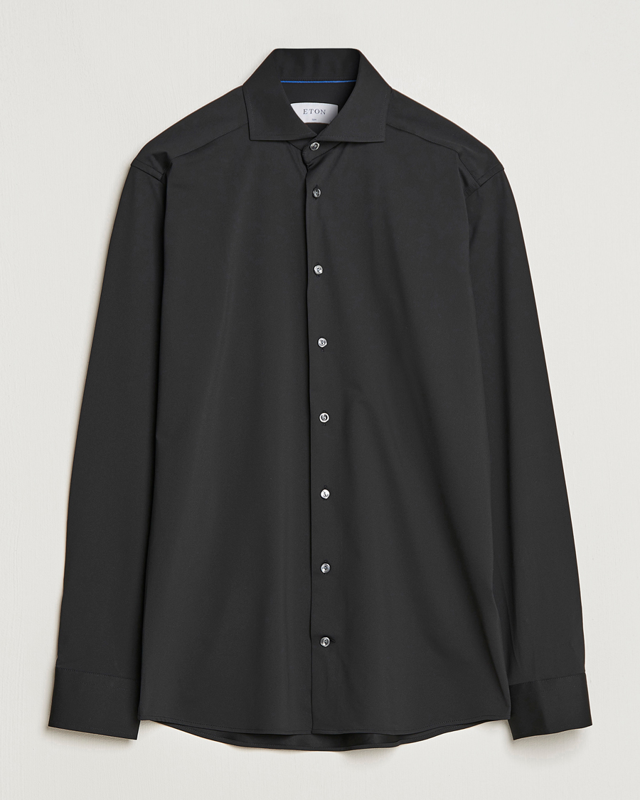 Herren | Hemden | Eton | Slim Fit Four Way Stretch Shirt Black