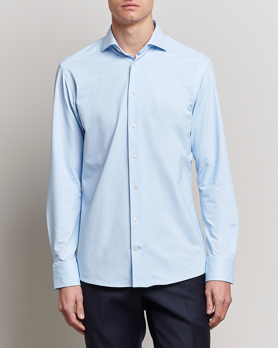 Herren | Hemden | Eton | Slim Fit Four Way Stretch Shirt Light Blue