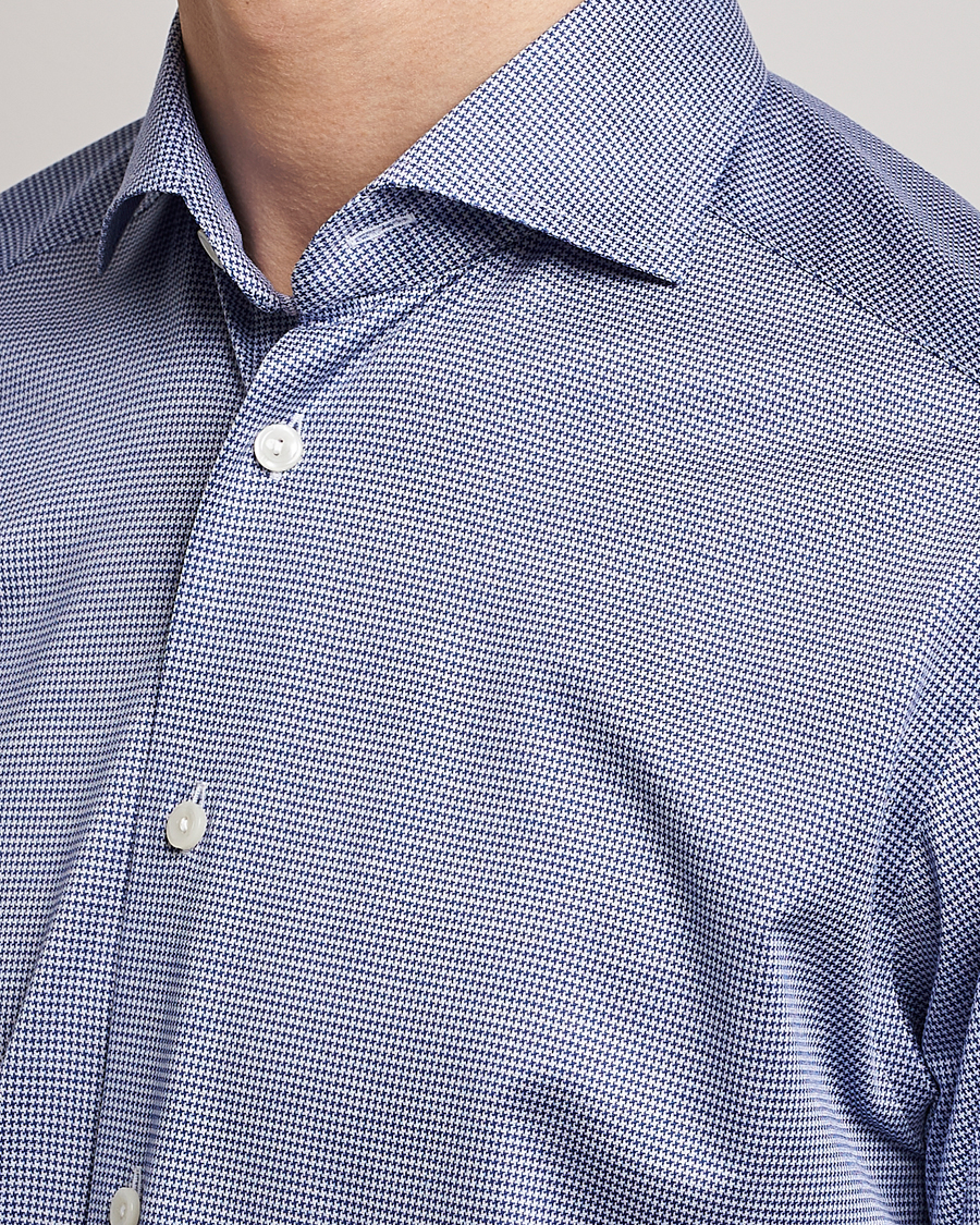 Herren | Hemden | Eton | Filo Di Scozia King Knit Shirt Mid Blue