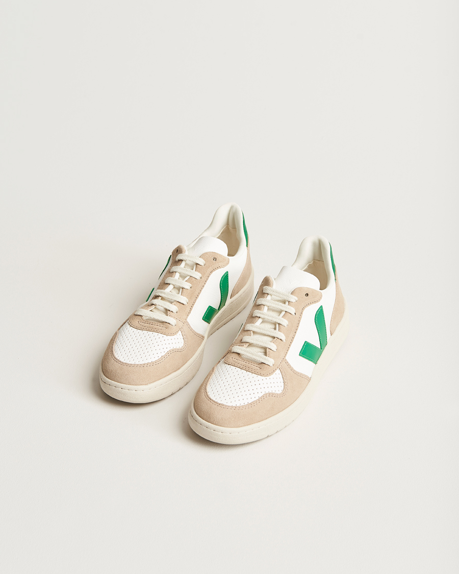 Herren |  | Veja | V-10 Chromefree Leather Extra White/Emeraude Green