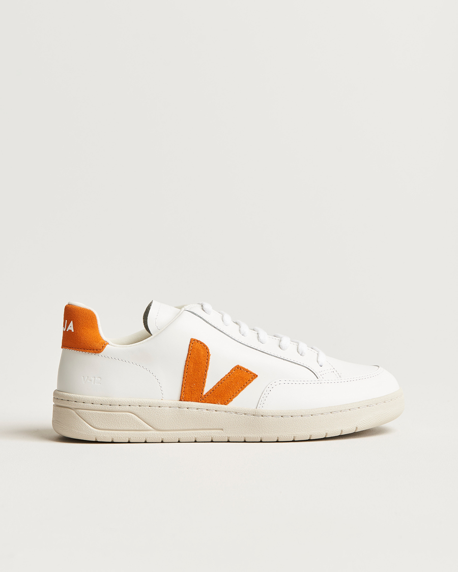 Herren | Veja V-12 Sneaker Extra White/Pumpkin | Veja | V-12 Sneaker Extra White/Pumpkin