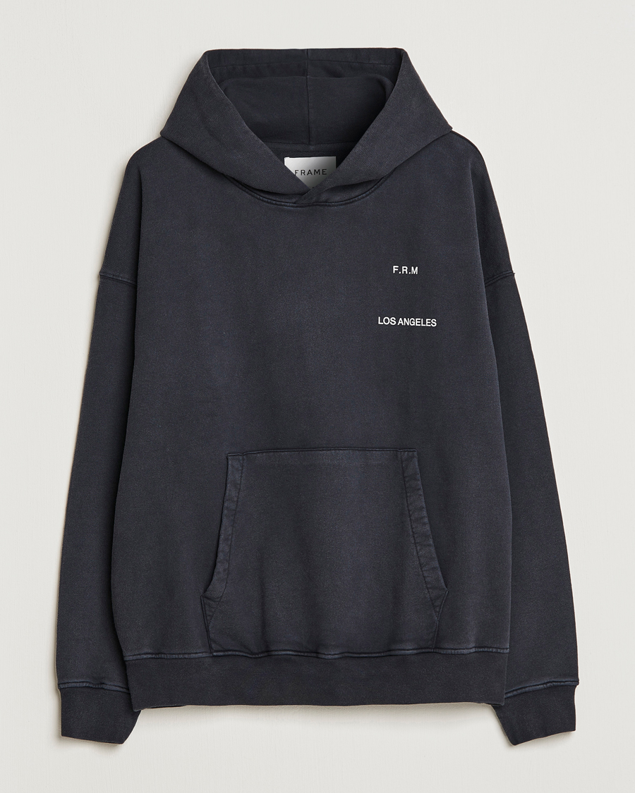 Herren | Pullover | FRAME | Faded Washed Coton Hoodie Black