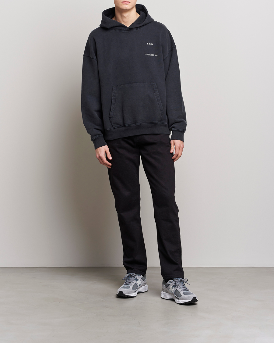 Herren | Pullover | FRAME | Faded Washed Coton Hoodie Black