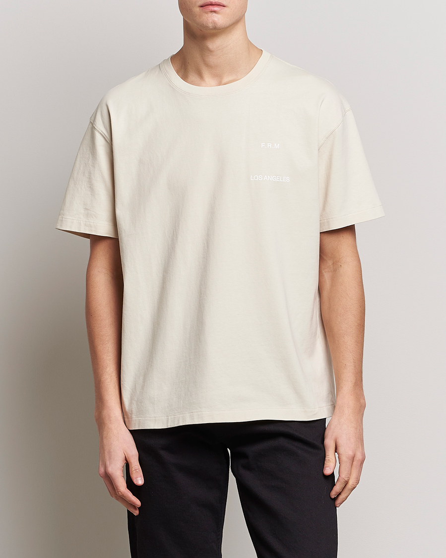 Herren |  | FRAME | Logo Print T-Shirt White Beige