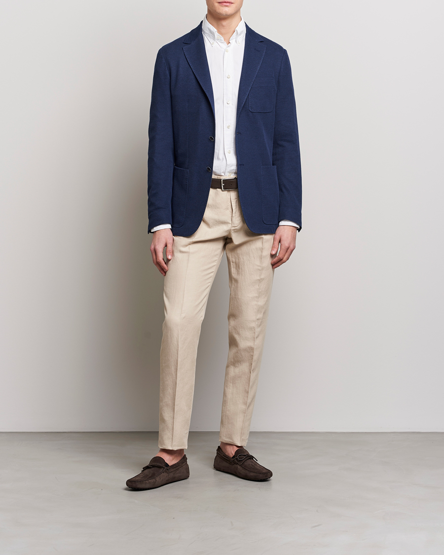 Herren | Sakkos | Canali | Cotton Stretch Jersey Blazer Navy