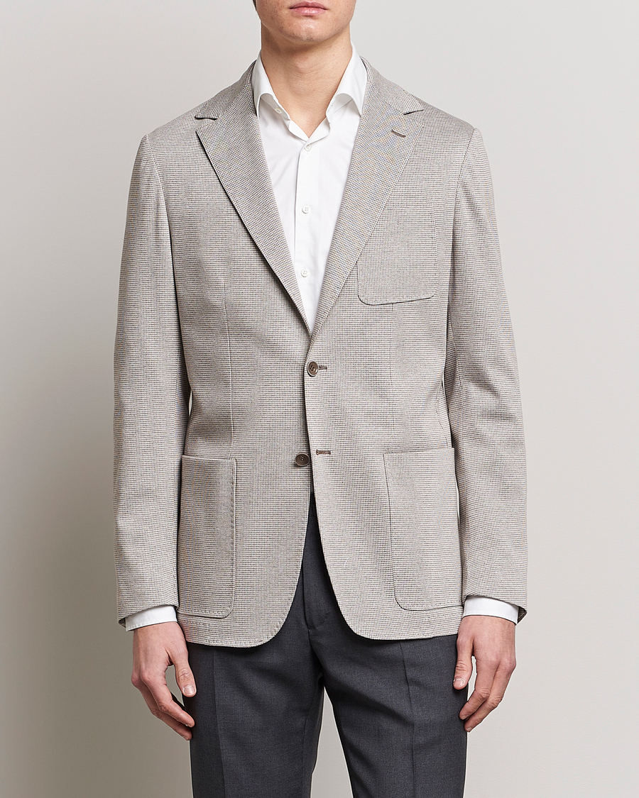 Herren | | Canali | Houndstooth Jersey Blazer Beige