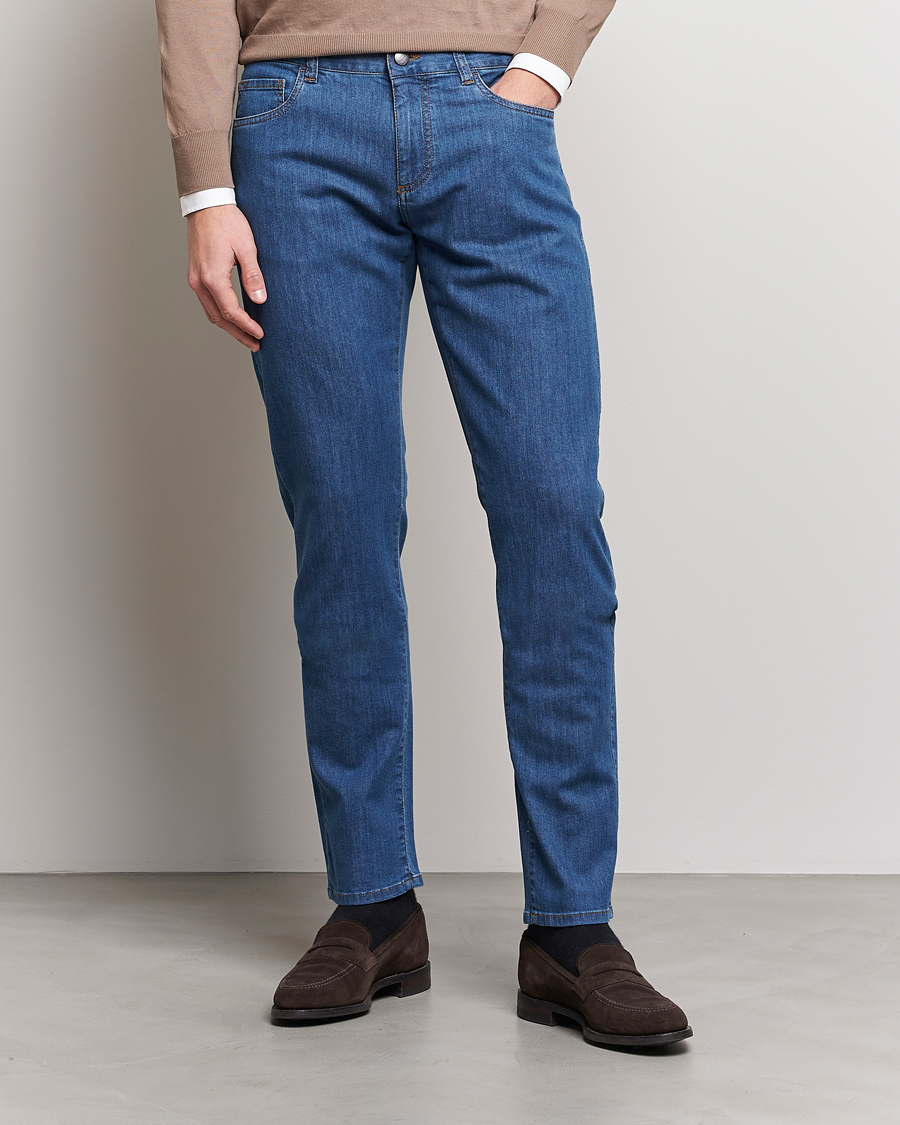 Men |  | Canali | Slim Fit 5-Pocket Jeans Blue Wash