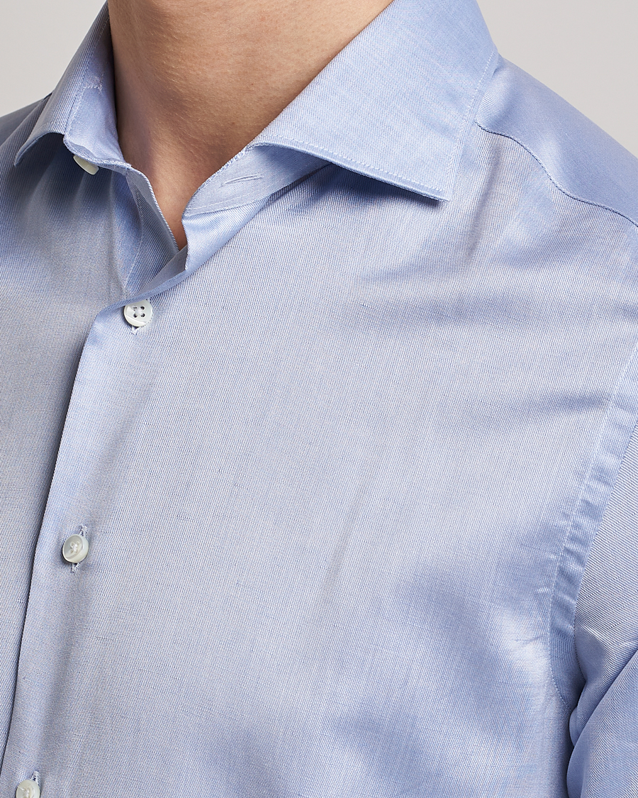 Herren | Hemden | Canali | Slim Fit Linen Shirt Light Blue