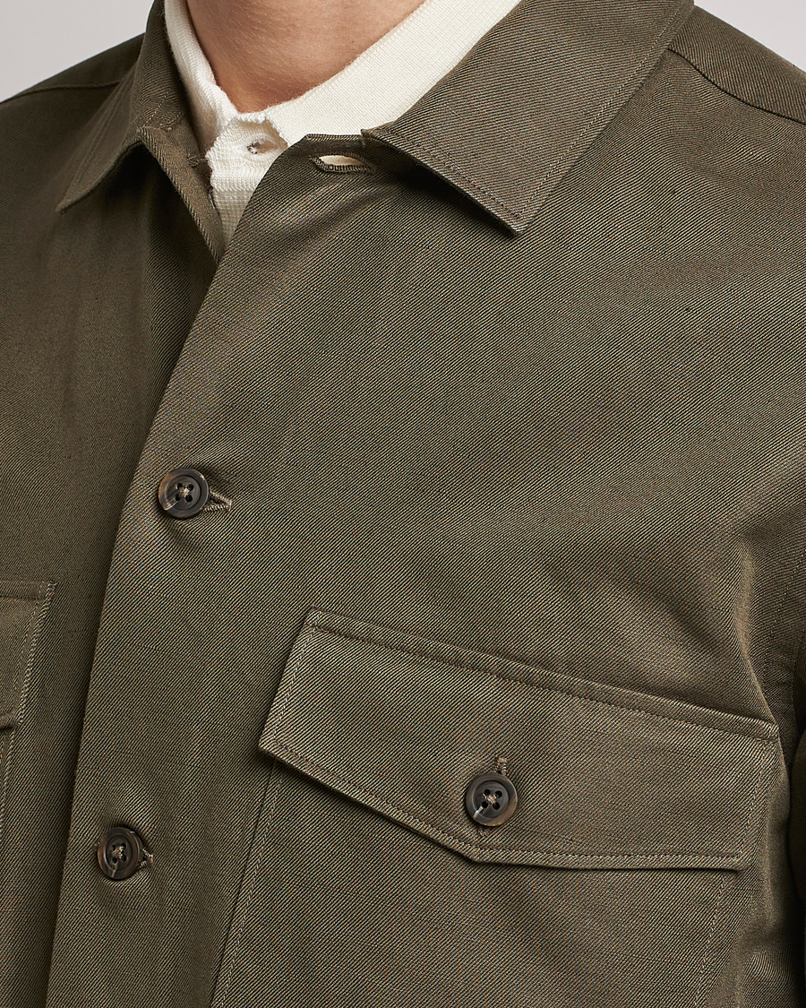Herren | Hemden | Canali | Safari Overshirt Olive